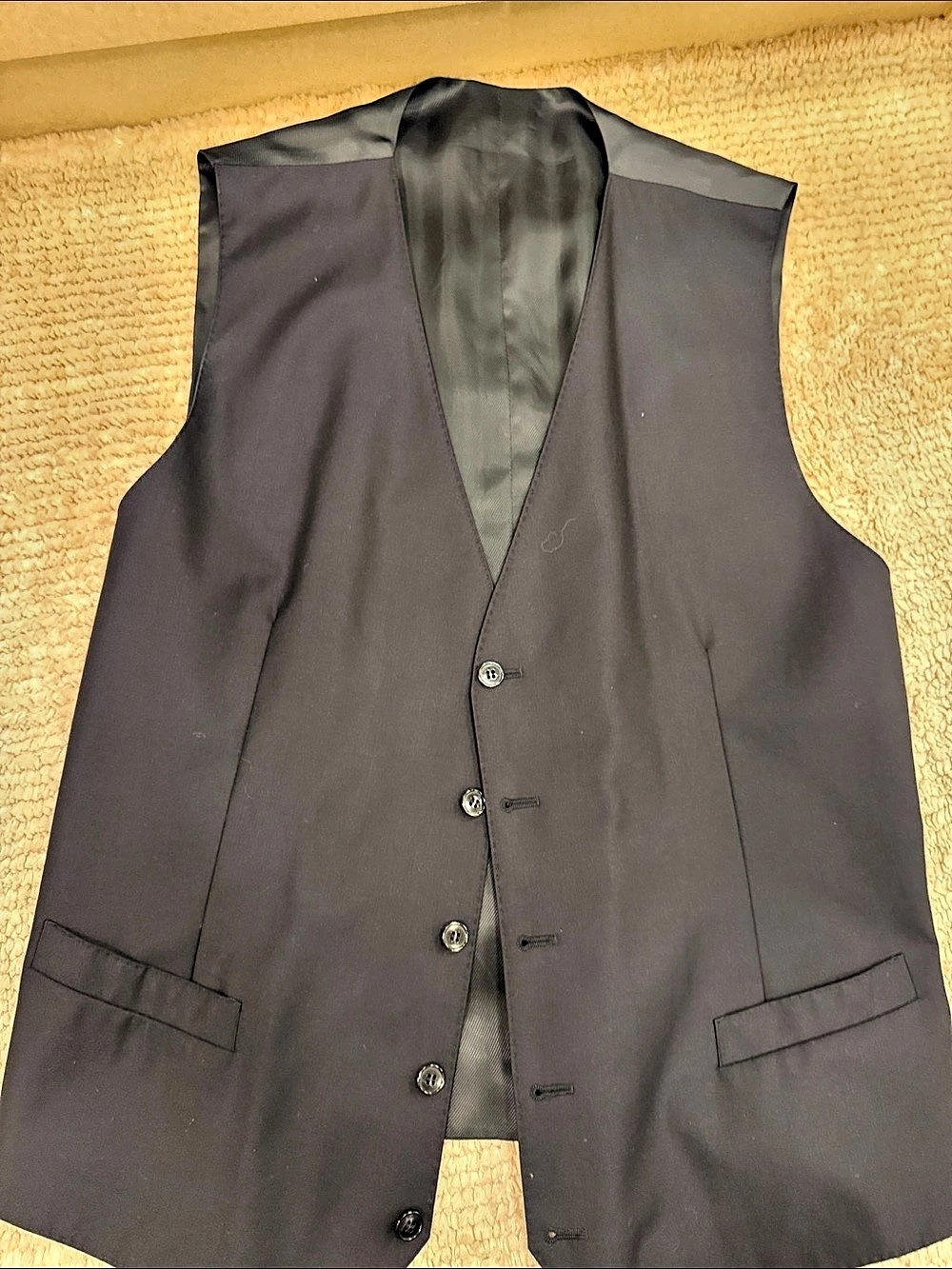 Dolce & Gabbana Men's Black Button-Front Vest Like New